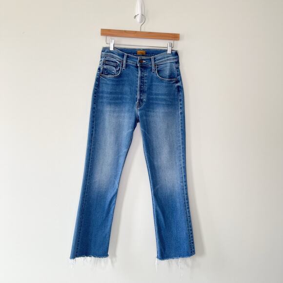 Mother The Tripper Ankle Fray in Layover Blue Wash Denim Stretch Jeans, Size 27 - Picture 4 of 15